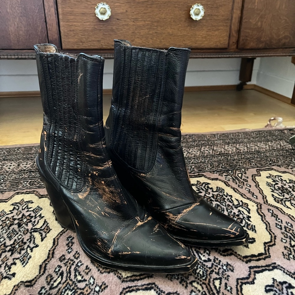Jeffrey Campbell heeled black boot